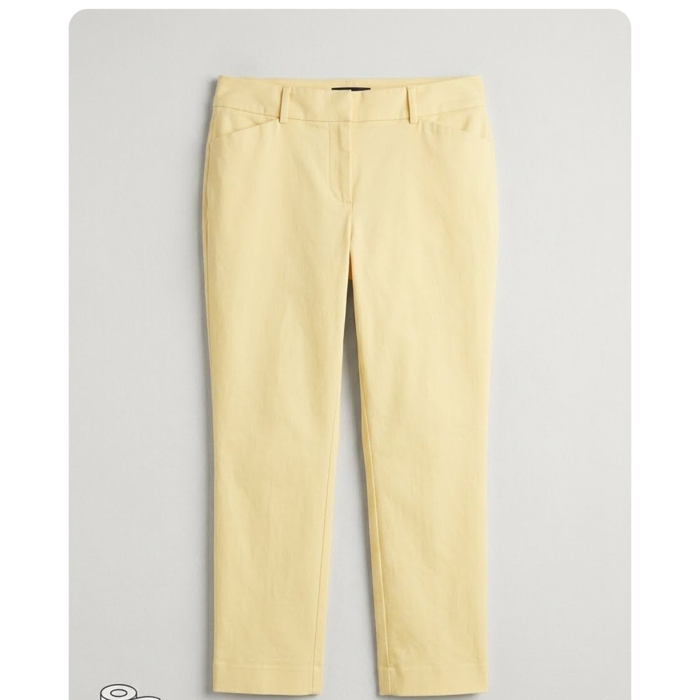 Charter Club Lexington Slim Crop Pants Yellow Women Size 10 Pastel Trousers